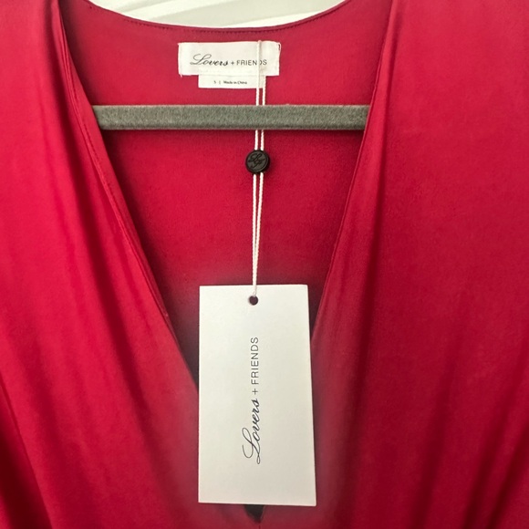 Lovers + Friends Red Ruched Long Sleeve Gown - Picture 2 of 3